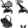 BABYZEN YOYO² With Bassinet Travel System - Black Frame -Stroller Shop 30 10 20203010305888 GREY Black YOYO2 with car seat 1